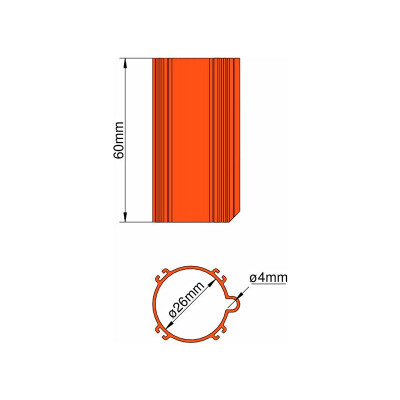 Klima Základna 26mm 4-stabilizátory oranžová