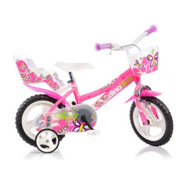 DINO Bikes - Dětské kolo 12" růžové