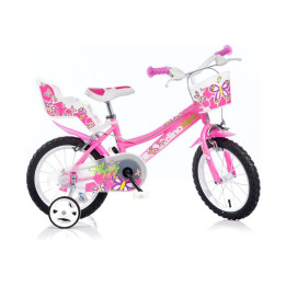 DINO Bikes - Dětské kolo 14" růžové