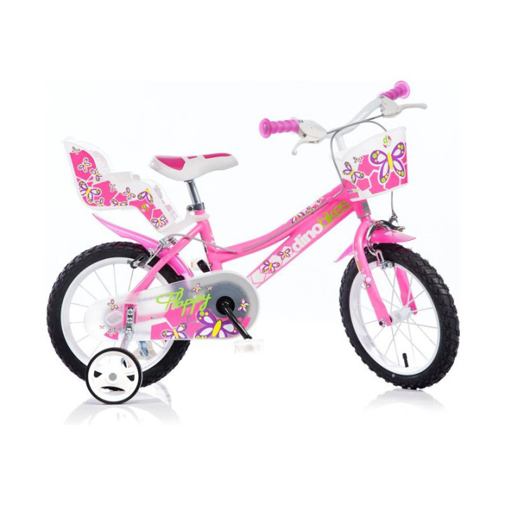 DINO Bikes - Dětské kolo 14" růžové