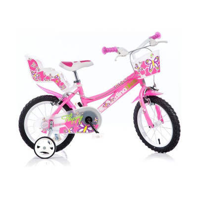 DINO Bikes - Dětské kolo 16" růžové