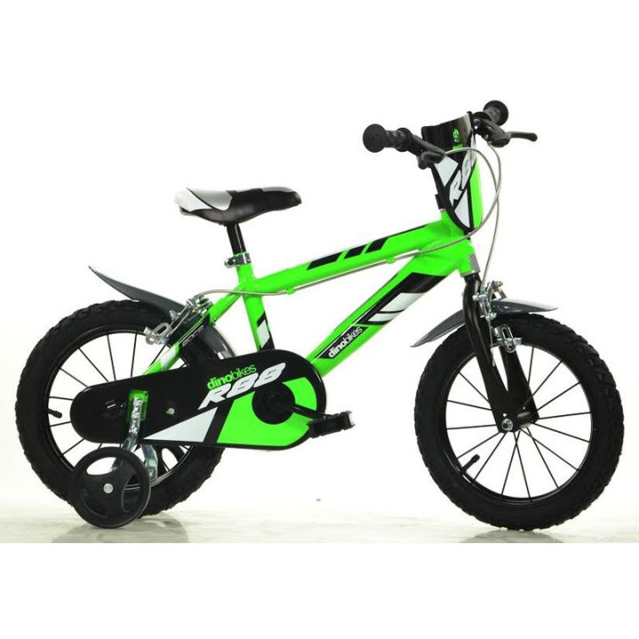 DINO Bikes - Dětské kolo 14" zelené