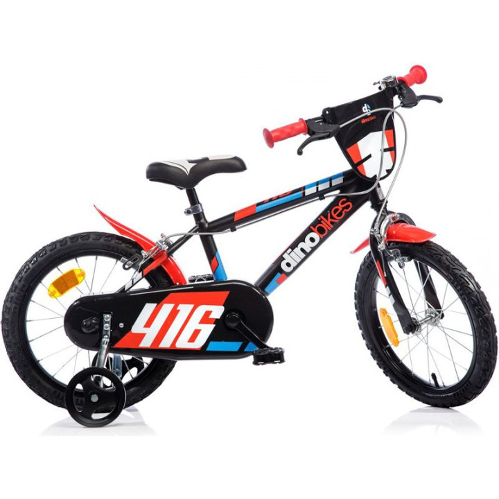 DINO Bikes - Dětské kolo 16" černo-červené