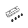 Spojka dvou hřídelí, průměr otvorů 5/4mm, průměr venkovní 12mm.