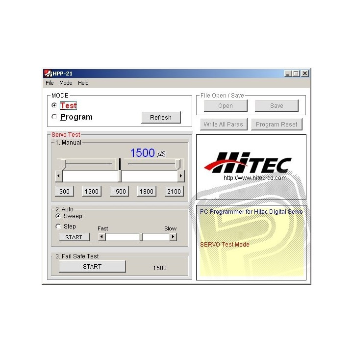HPP-21 Tester a programátor digitálních serv s PC rozhraním (mini-USB)