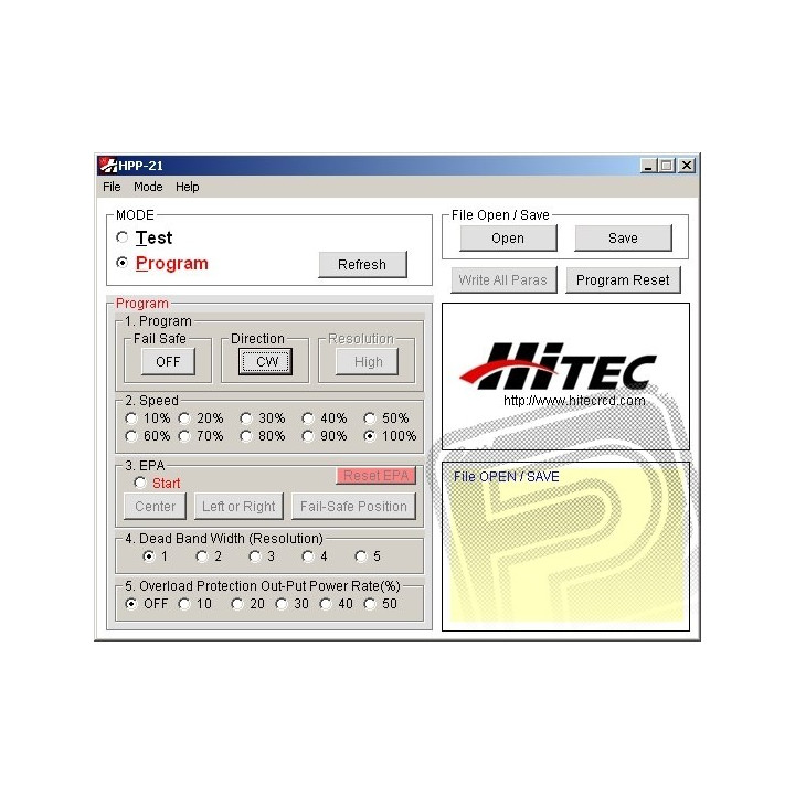 HPP-21 Tester a programátor digitálních serv s PC rozhraním (mini-USB)