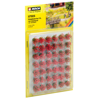 Trávne trsy mini set XL "Kvitnúce", červené, 12mm