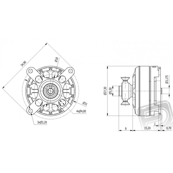 AXI 2203/52 V2 střídavý motor