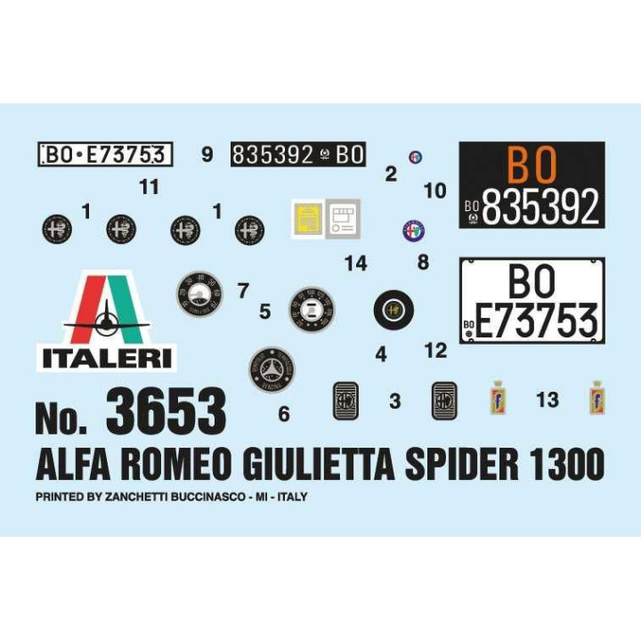 Model Kit auto 3653 - ALFA ROMEO GIULIETTA SPIDER 1300 (1:24)
