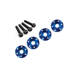 LaTrax - Podložka disku hliník modrý, šroub M3x12mm CS (4)