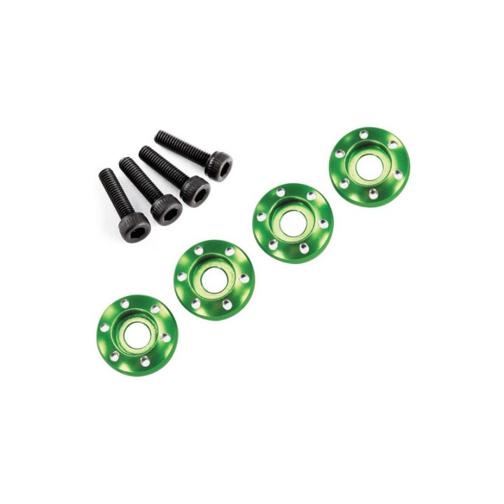 LaTrax - Podložka disku hliník zelený, šroub M3x12mm CS (4)