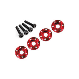 LaTrax - Podložka disku hliník červený, šroub M3x12mm CS (4)