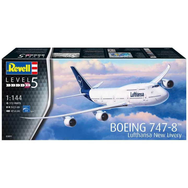 Plastic ModelKit letadlo 03891 - Boeing 747-8 Lufthansa "New Livery" (1:144)