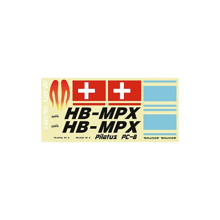 224373 nálepky PILATUS PC-6 modré