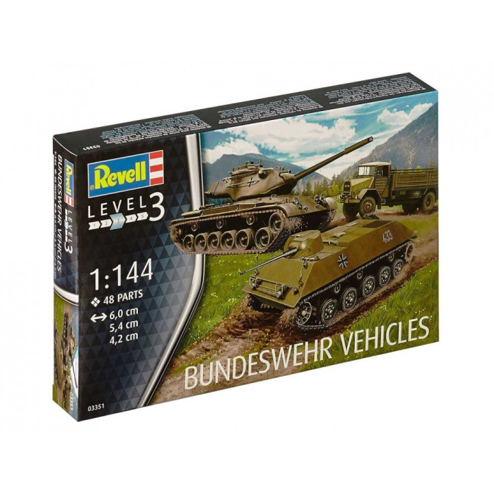 Plastic ModelKit military 03351 - Bundeswehr Vehicles M47 Patton & HS 30 & LKW 5t gl (Emma) (1:144)
