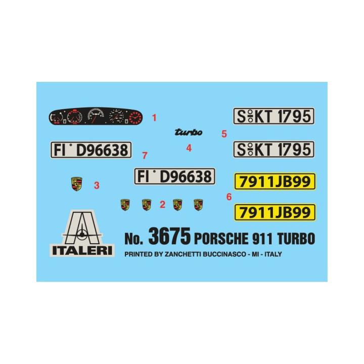 Model Kit auto 3675 - Porsche 911 Turbo (1:24)