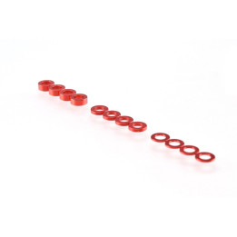 3mm sada podložek červené (0.5mm/1.0mm/2.0mm)