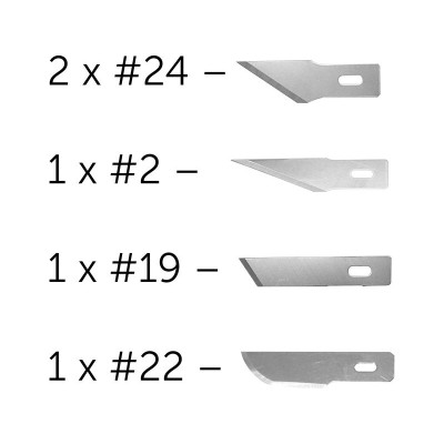 Modelcraft náhradní čepele (2x NO24, NO2, NO19, NO22)