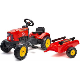 FALK - Šlapací traktor SuperCharger s vlečkou červený