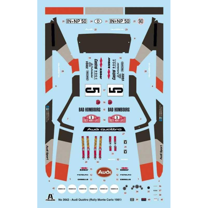 Model Kit auto 3642 - Audi Quattro Rally (1:24)