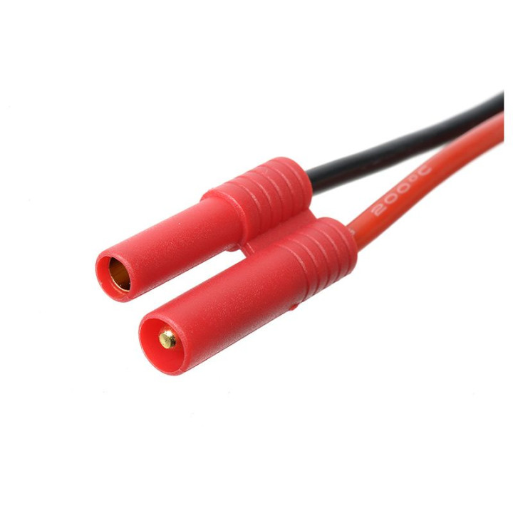 Konektor zlacený 4.0mm samice s kabelem 14AWG 10cm