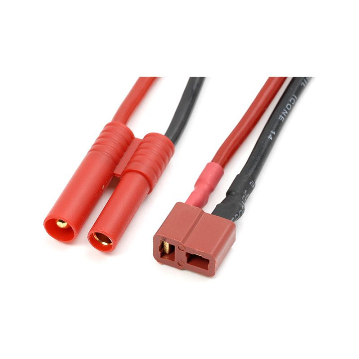 Konverzní kabel Deans samec - 4.0mm zlacený 14AWG