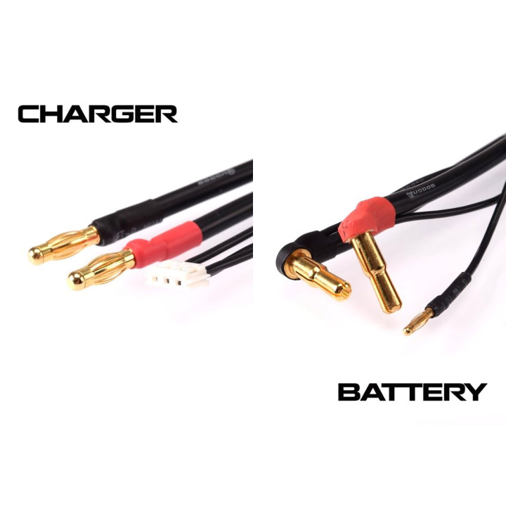 2S černý nabíjecí kabel G4/G5 - krátký 30cm - (4mm, 3-pin EH)