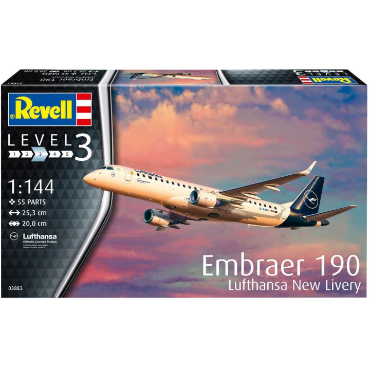 Plastic ModelKit letadlo 03883 - Embraer 190 Lufthansa New Livery (1:144)