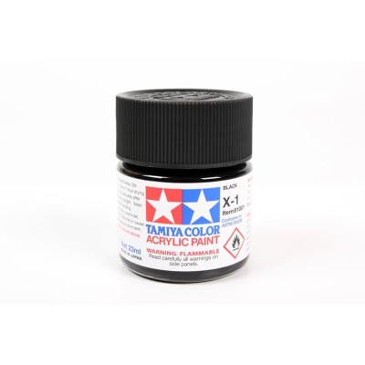 81001 X-1 Black gloss Tamiya Color Acrylic Paint 23ml