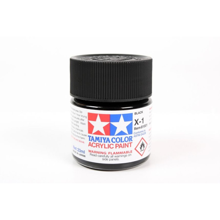 81001 X-1 Black gloss Tamiya Color Acrylic Paint 23ml