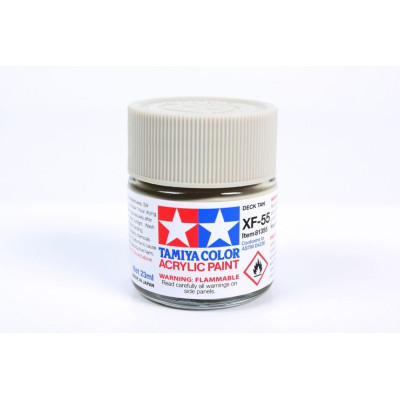 81355 XF-55 Flat Deck Tan (Light Brown) Tamiya Color Acrylic Paint 23ml