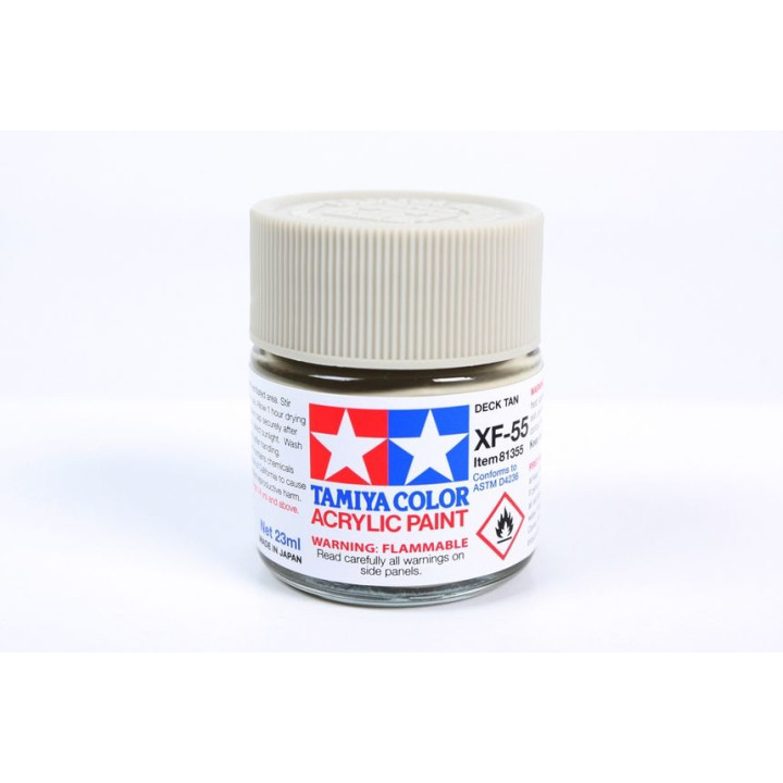 81355 XF-55 Flat Deck Tan (Light Brown) Tamiya Color Acrylic Paint 23ml