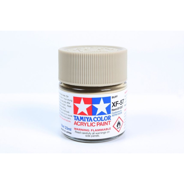 81357 XF-57 Flat Buff (Yellow-Brown) Tamiya Color Acrylic Paint 23ml