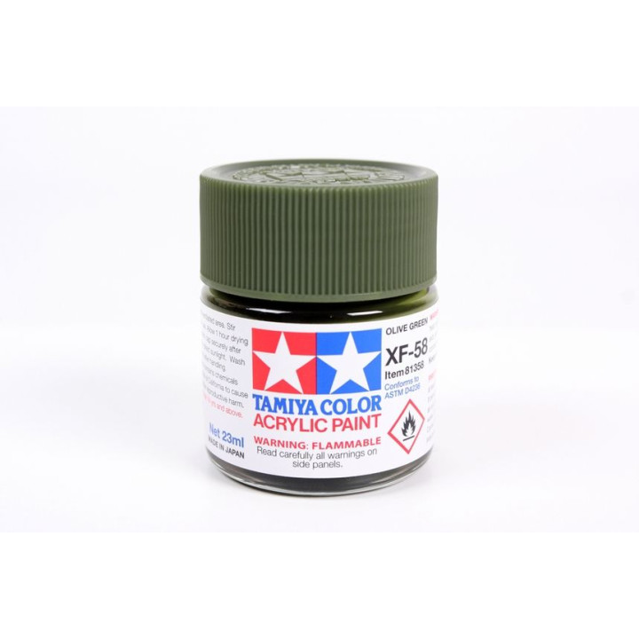 81358 XF-58 Flat Olive Green Tamiya Color Acrylic Paint 23ml