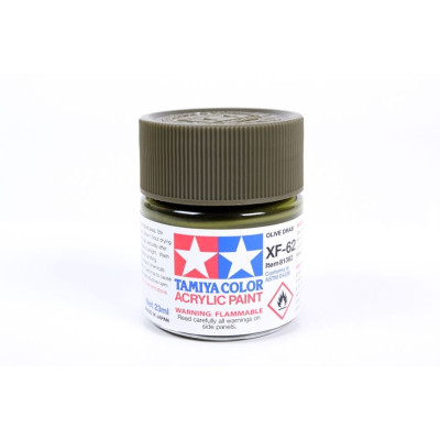81362 XF-62 Flat Olive Drab Tamiya Color Acrylic Paint 23ml