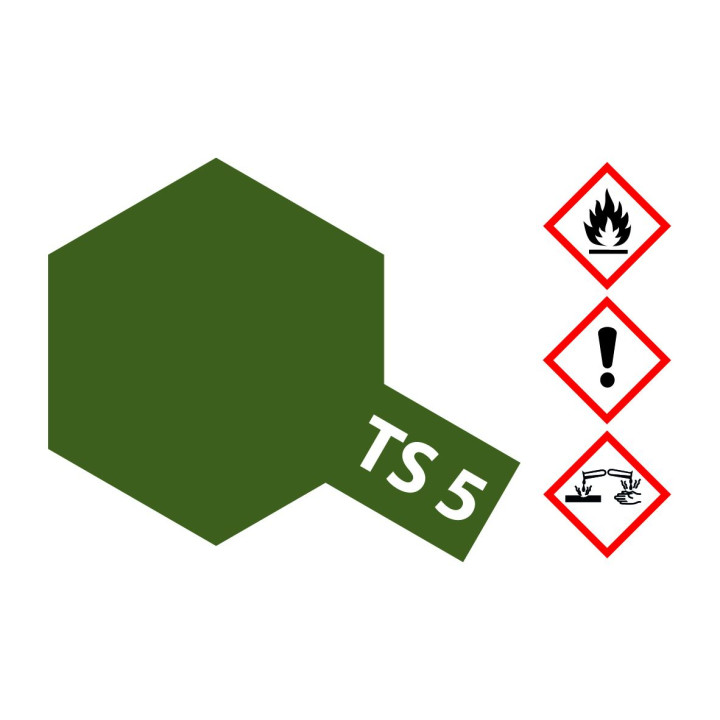 85005 TS 5 Flat Olive Drab 1 Tamiya Color 100ml (Acrylic Spray Paint)