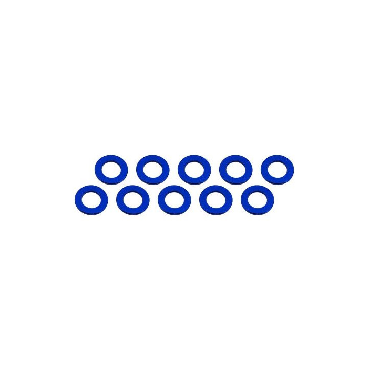 3x6x0,5mm alu podložky modré (10 ks.)