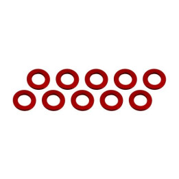 3x6x0,5mm alu podložky červené (10 ks.)