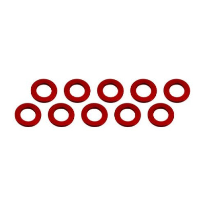 3x6x0,5mm alu podložky červené (10 ks.)