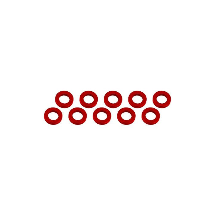 3x6x1mm alu podložky červené (10 ks.)