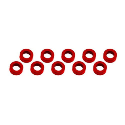 3x6x2mm alu podložky červené (10 ks.)