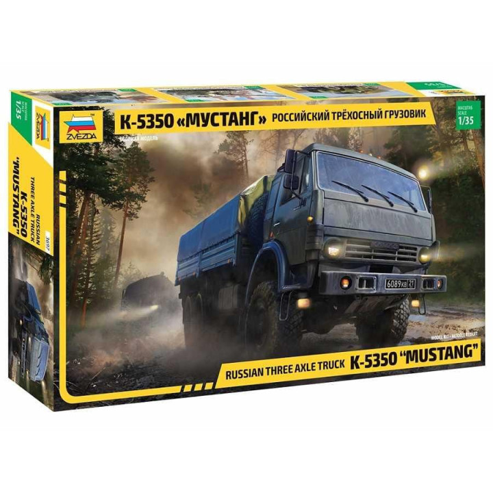 Model Kit military 3697 - Russian three axle truck K-5350 "MUSTANG" (1:35)