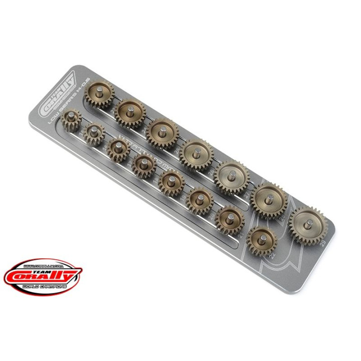 Hliníkový držák pastorků M0,6/3,17mm hřídel (pro patnáct pastorků)