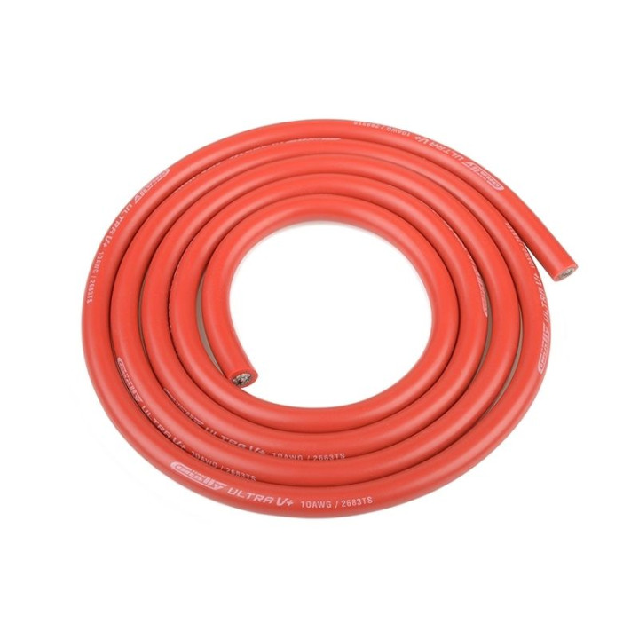Silikonový kabel 5,5qmm, 10AWG, 1metr, červený