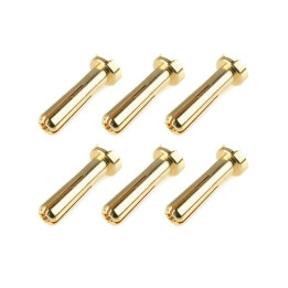 Bullit konektor 4.0mm - samec - s drážkou - pozlacený (6 ks.)