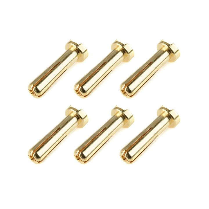 Bullit konektor 4.0mm - samec - s drážkou - pozlacený (6 ks.)