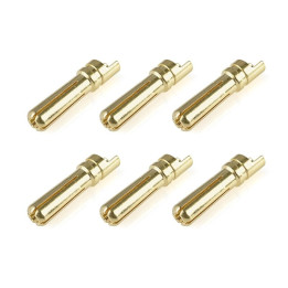 Bullit konektor 4.0mm - samec - s drážkou - pozlacený (6 ks.)