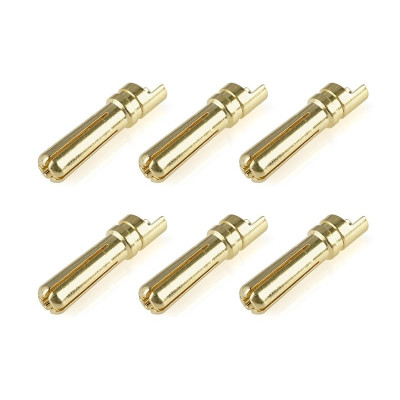 Bullit konektor 4.0mm - samec - s drážkou - pozlacený (6 ks.)