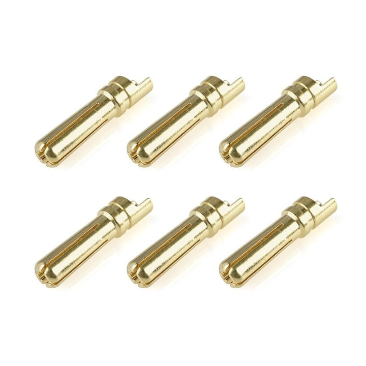Bullit konektor 4.0mm - samec - s drážkou - pozlacený (6 ks.)
