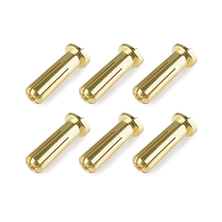 Bullit konektor 5.0mm - samec - s drážkou - pozlacený (6 ks.)